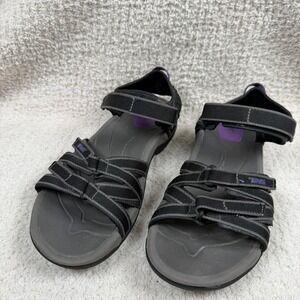 Teva Women Black Purple Strappy Sport Sandals Water Hiking Size 7